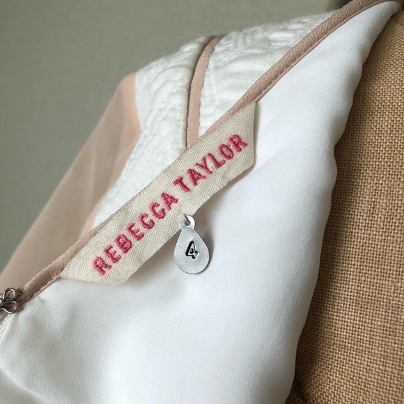 Rebecca Taylor White Jacquard Top Shirt 4 - Picture 8 of 8